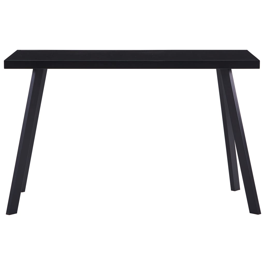 Kitchen table, black, 120 x 60 x 75 cm, tempered glass