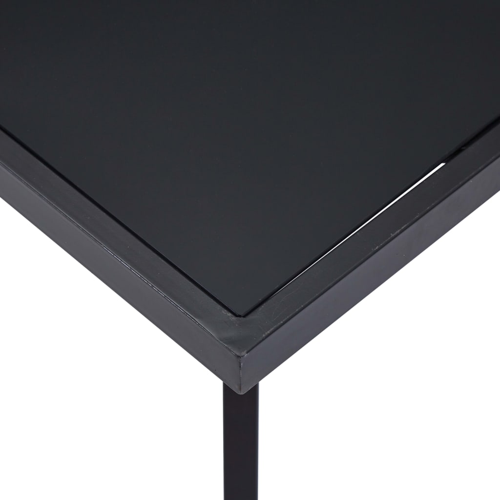 Kitchen table, black, 120 x 60 x 75 cm, tempered glass