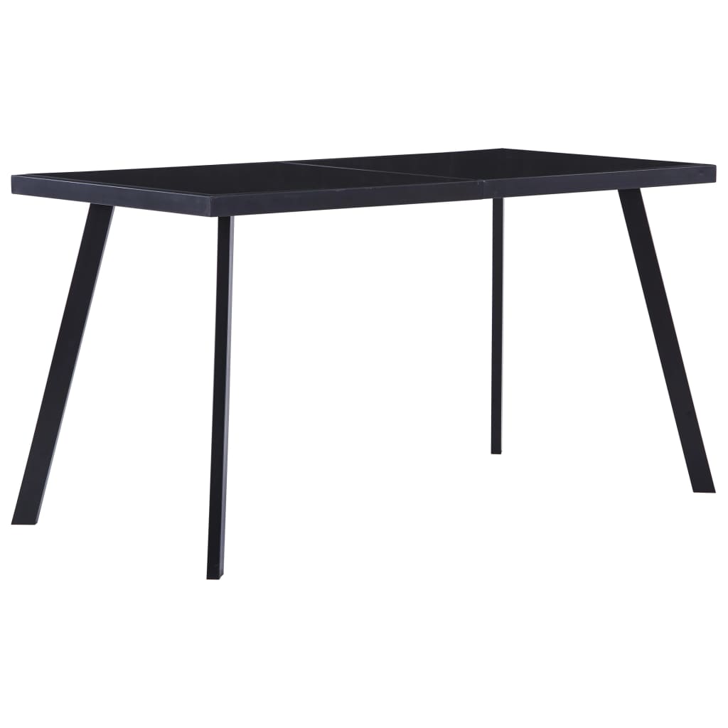 Kitchen table, black, 140 x 70 x 75 cm, tempered glass