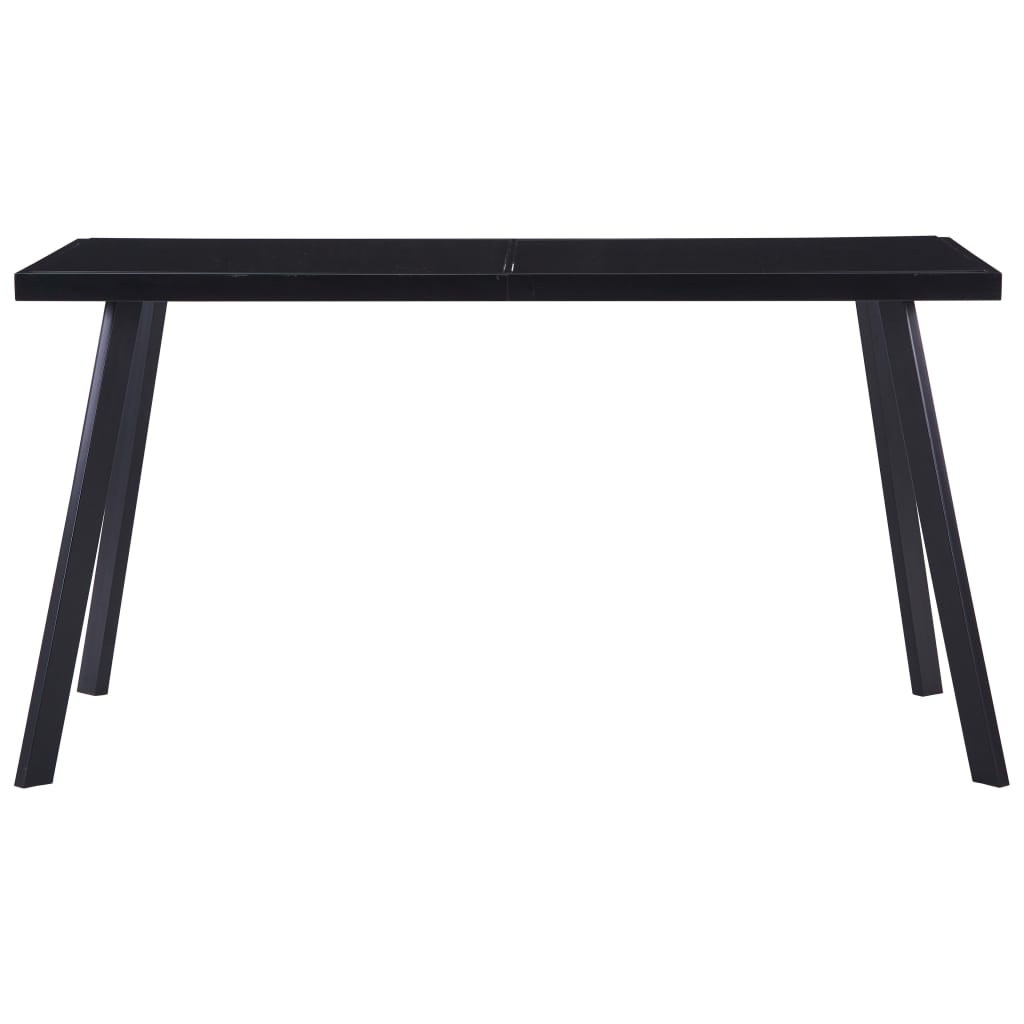 Kitchen table, black, 140 x 70 x 75 cm, tempered glass