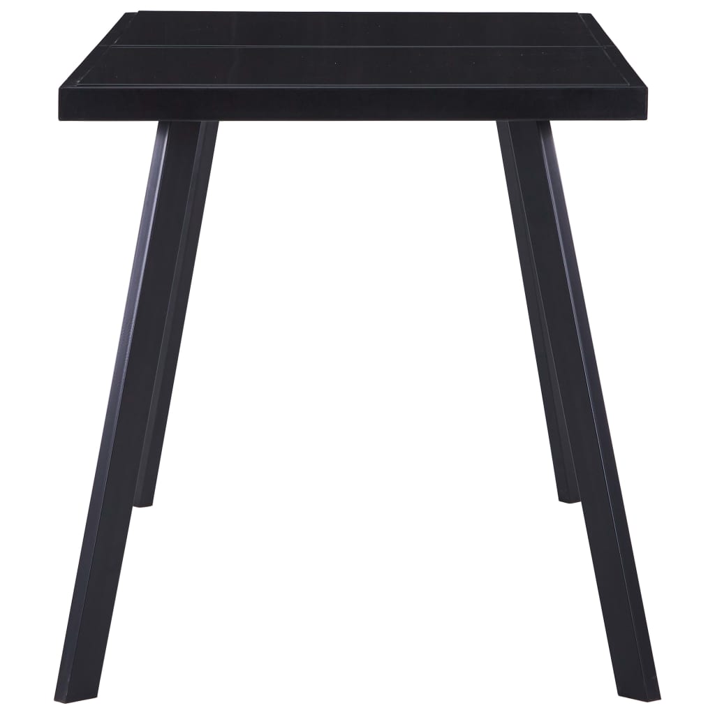 Kitchen table, black, 140 x 70 x 75 cm, tempered glass