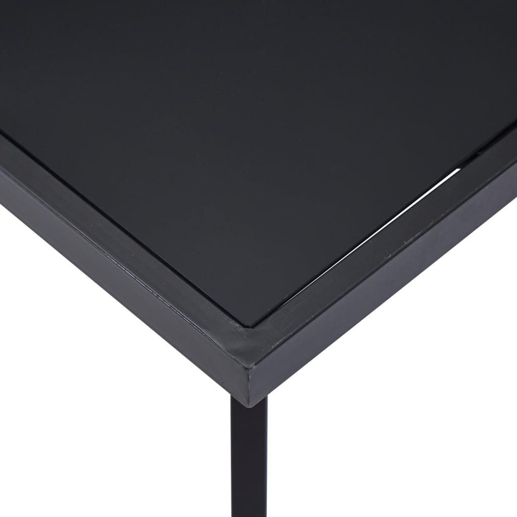 Kitchen table, black, 140 x 70 x 75 cm, tempered glass