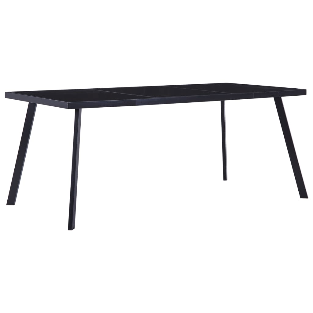 Kitchen table, black, 160 x 80 x 75 cm, tempered glass