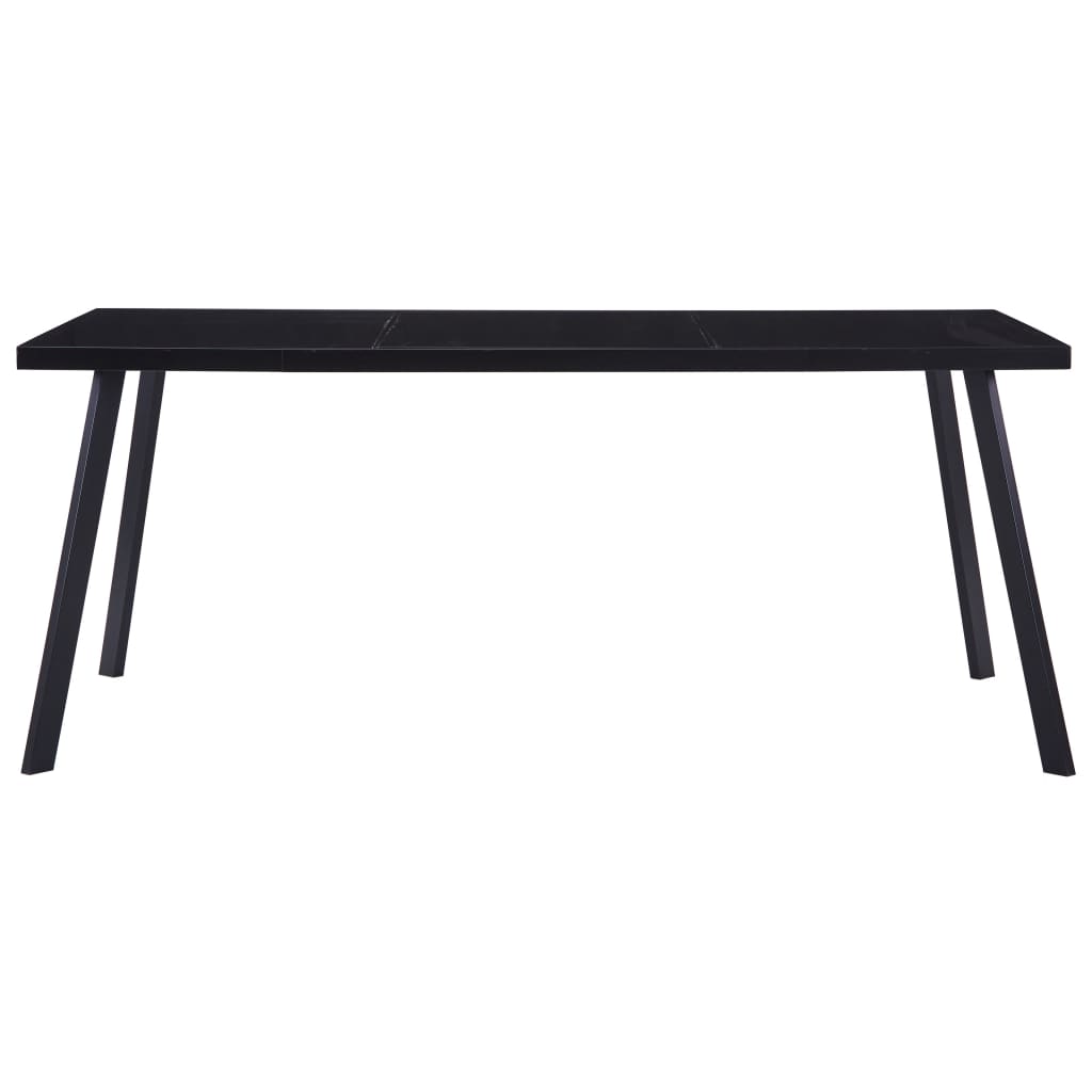 Kitchen table, black, 160 x 80 x 75 cm, tempered glass