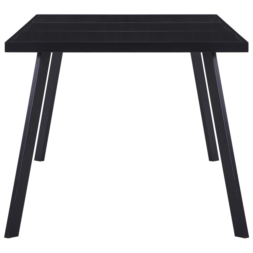 Kitchen table, black, 160 x 80 x 75 cm, tempered glass