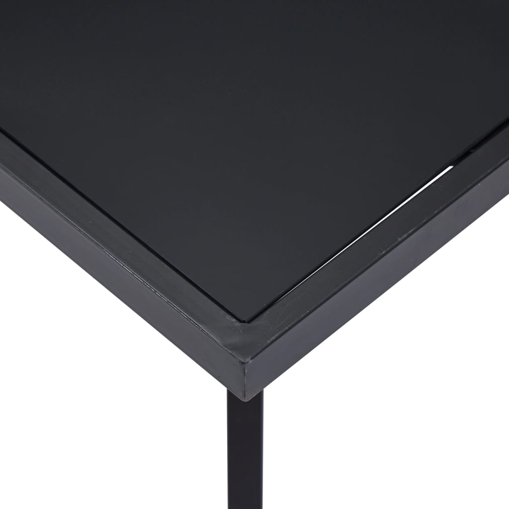 Kitchen table, black, 160 x 80 x 75 cm, tempered glass