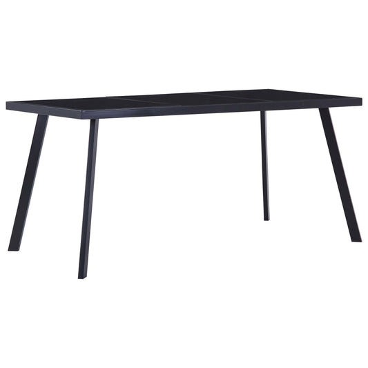 Kitchen table, black, 180 x 90 x 75 cm, tempered glass