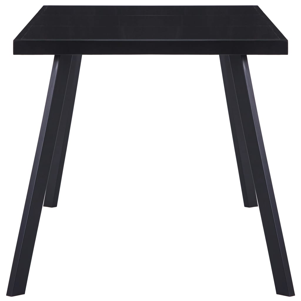 Kitchen table, black, 180 x 90 x 75 cm, tempered glass