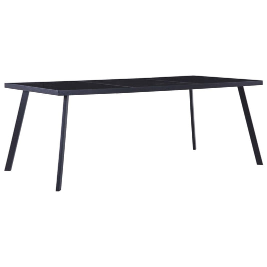 Kitchen table, black, 200 x 100 x 75 cm, tempered glass