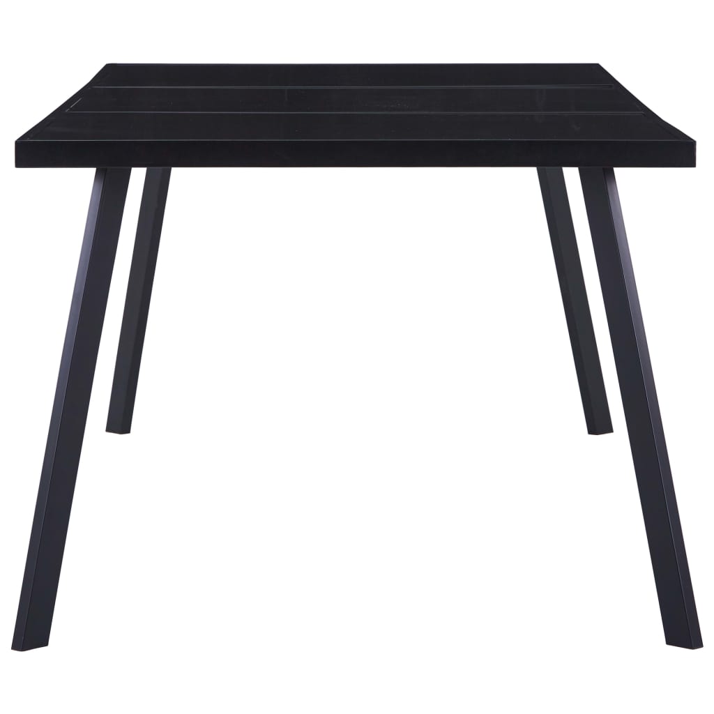 Kitchen table, black, 200 x 100 x 75 cm, tempered glass