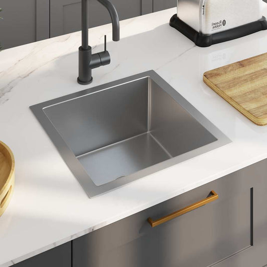 Handmade kitchen sink, stainless steel