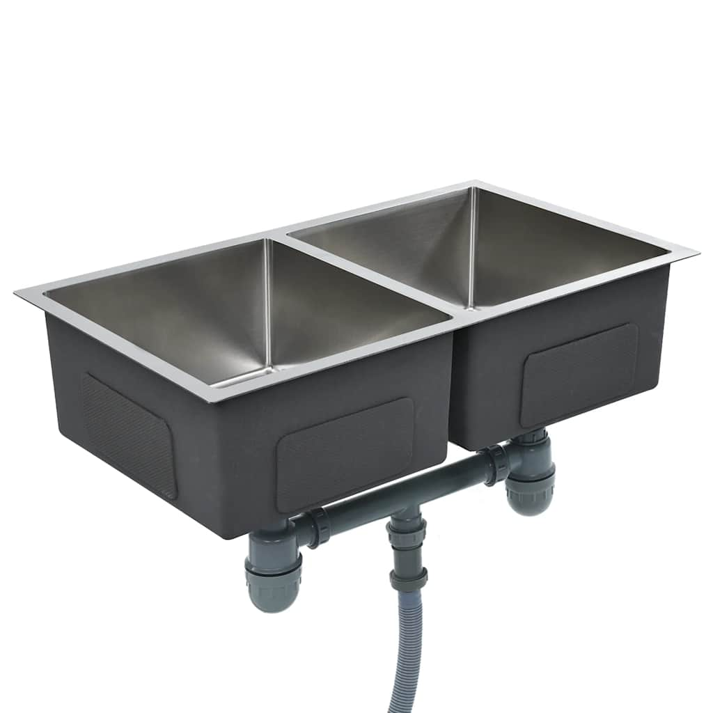 Handmade kitchen sink, stainless steel