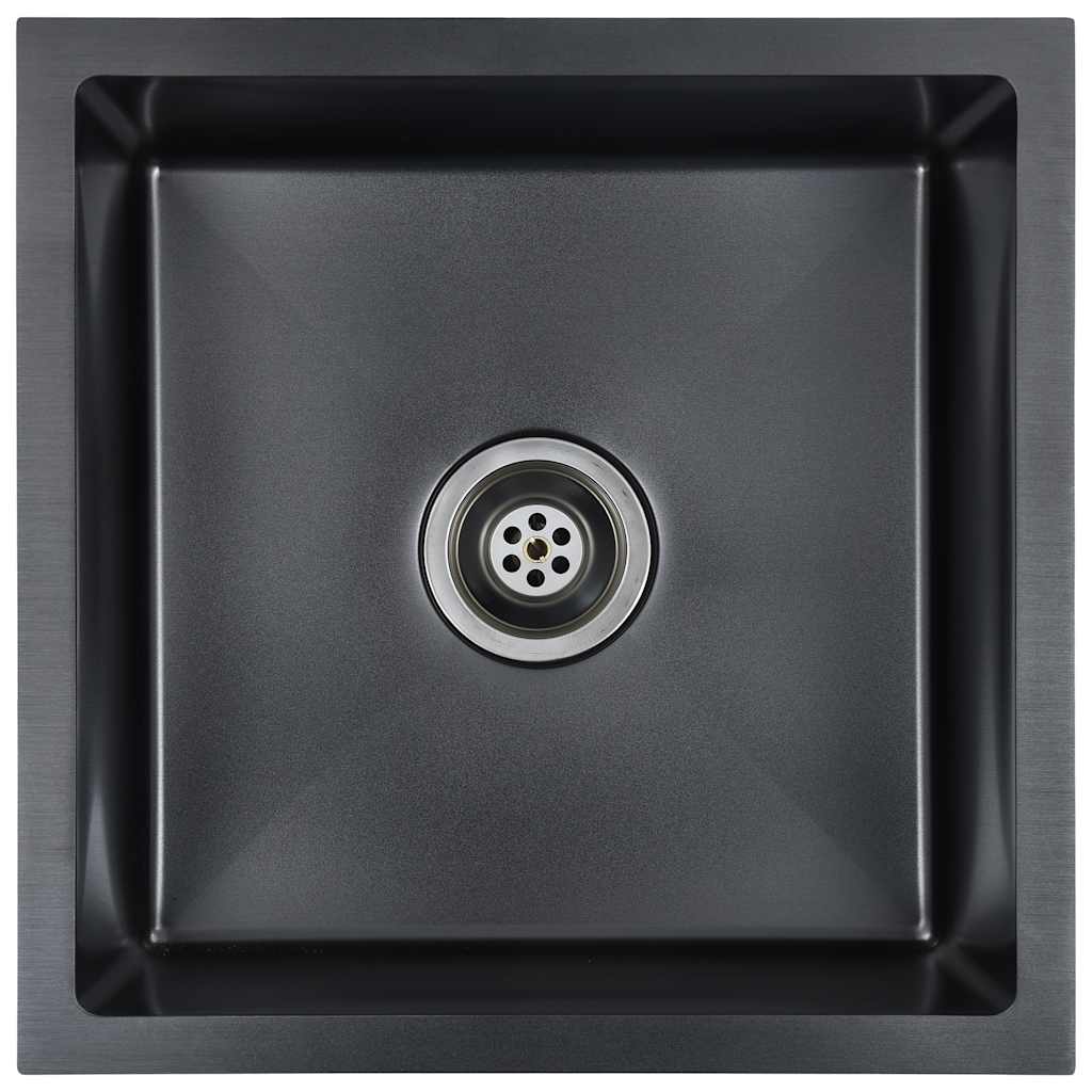 Handmade kitchen sink, black, stainless steel