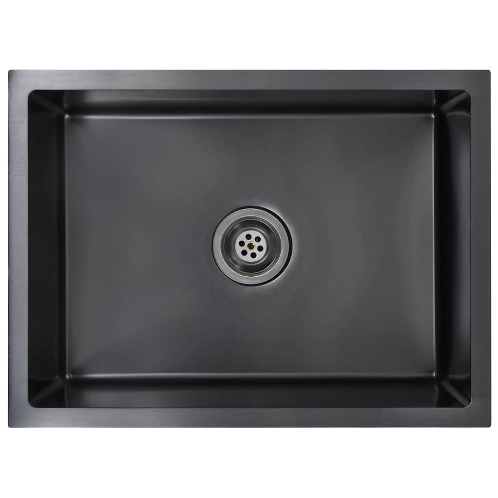 Handmade kitchen sink, black, stainless steel