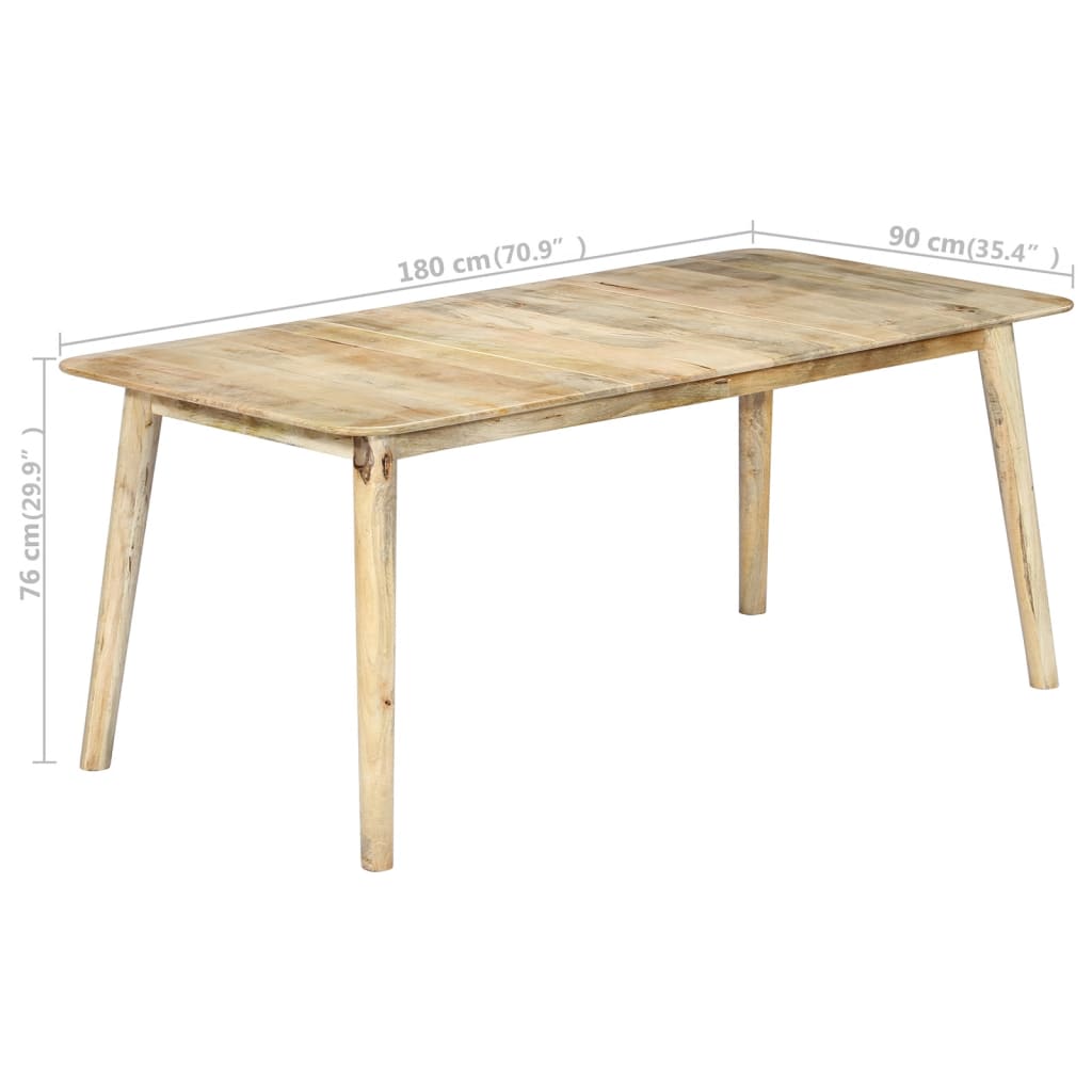 Kitchen table, 180 x 90 x 76 cm, solid mango wood