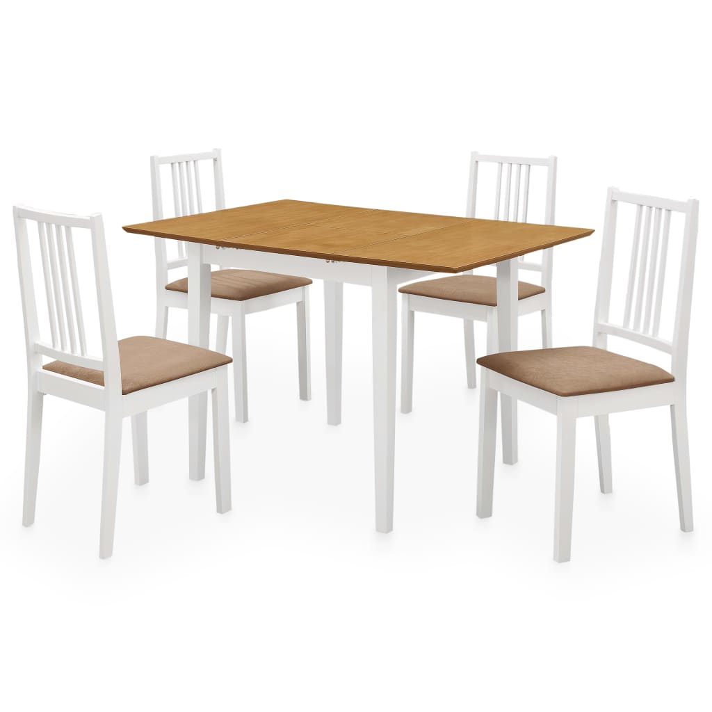 Set mobilier de bucătărie, 5 piese, alb, MDF