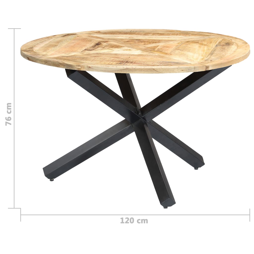 Kitchen table, 120 x 76 cm, solid mango wood, round