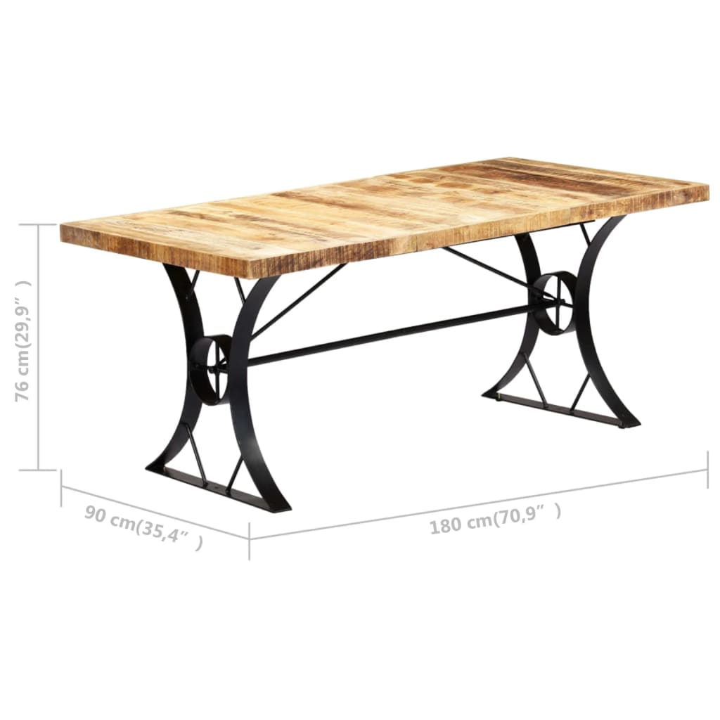 Kitchen table, 180 x 90 x 76 cm, solid mango wood