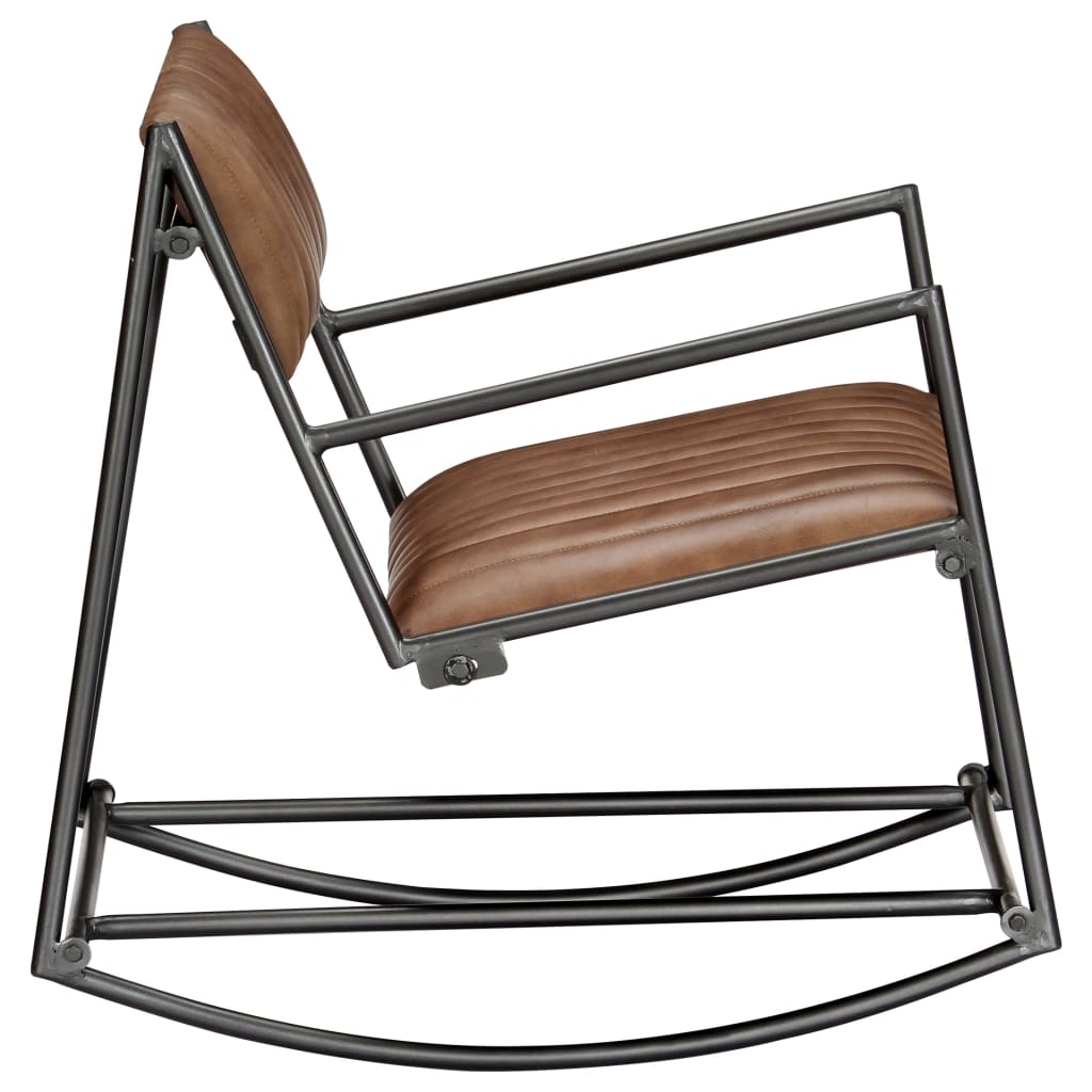 Rocking chair, light brown, natural leather