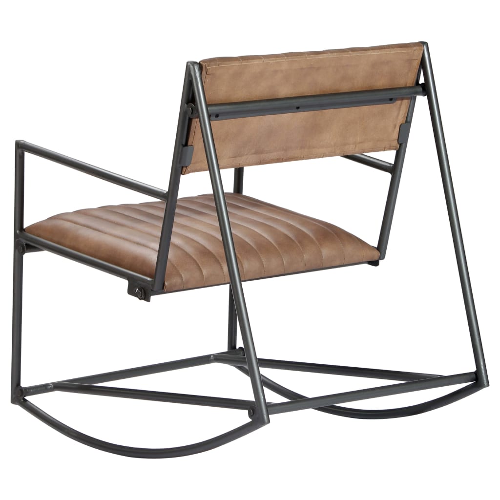 Rocking chair, light brown, natural leather