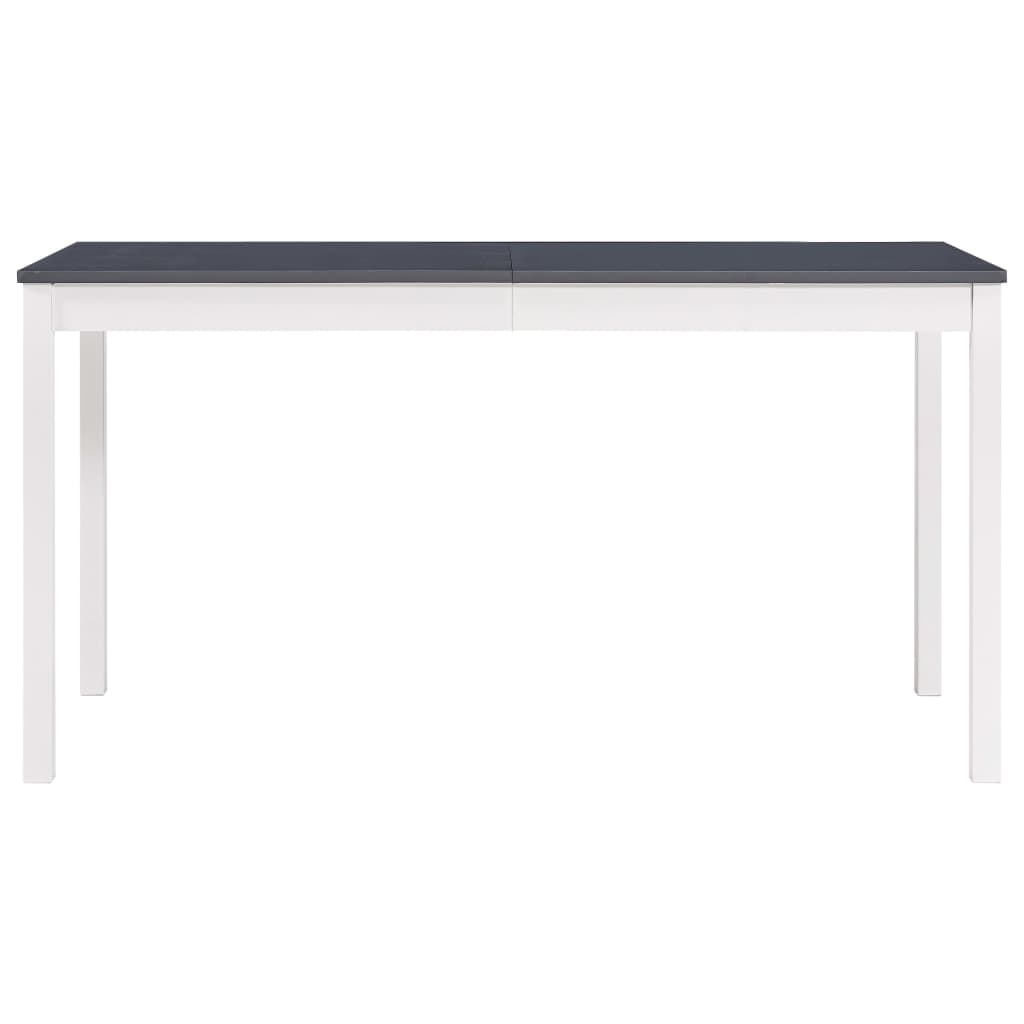 Kitchen table, white and gray, 140 x 70 x 73 cm, pine wood