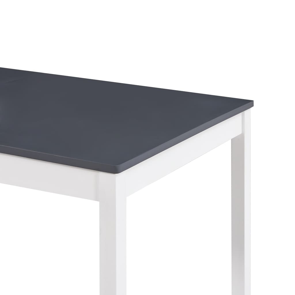 Kitchen table, white and gray, 140 x 70 x 73 cm, pine wood