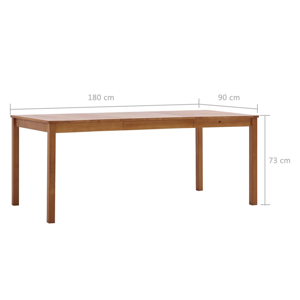 Kitchen table, honey brown, 180 x 90 x 73 cm, pine wood