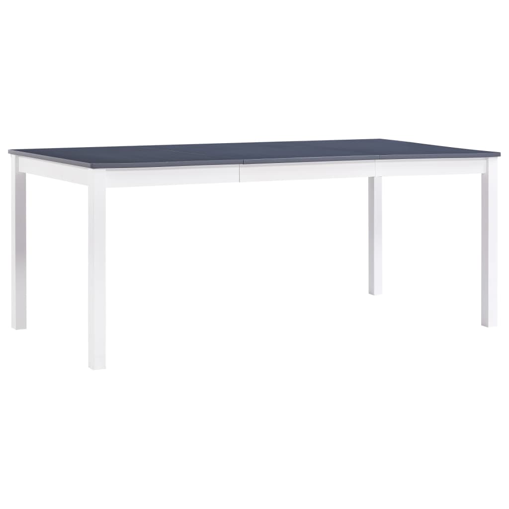 Kitchen table, white and gray, 180 x 90 x 73 cm, pine wood