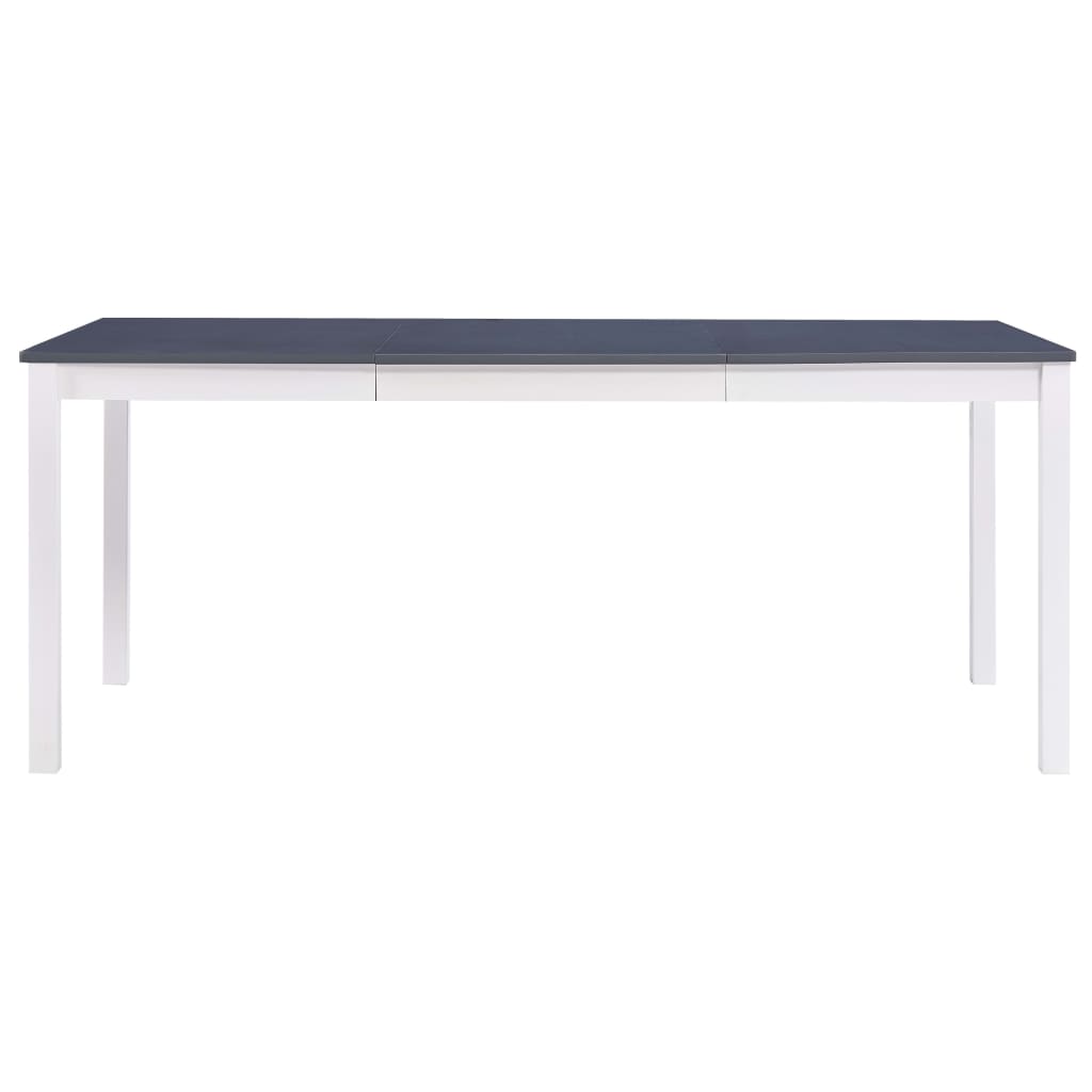 Kitchen table, white and gray, 180 x 90 x 73 cm, pine wood