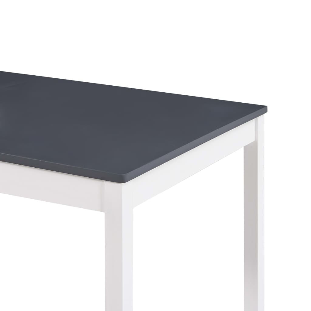 Kitchen table, white and gray, 180 x 90 x 73 cm, pine wood