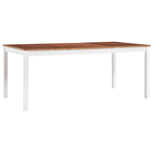 Kitchen table, white and brown, 180 x 90 x 73 cm, pine wood