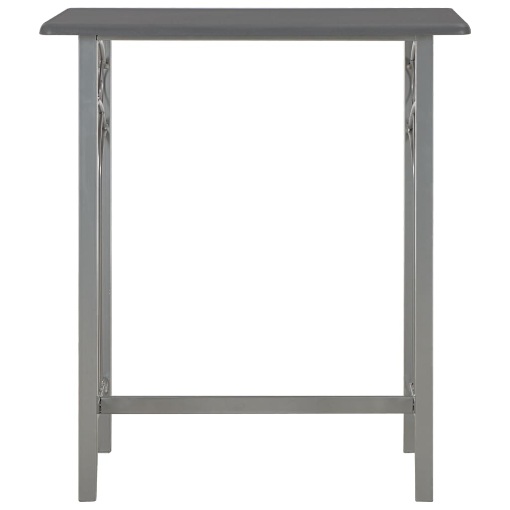 Bar furniture set, 3 pieces, anthracite, wood and steel