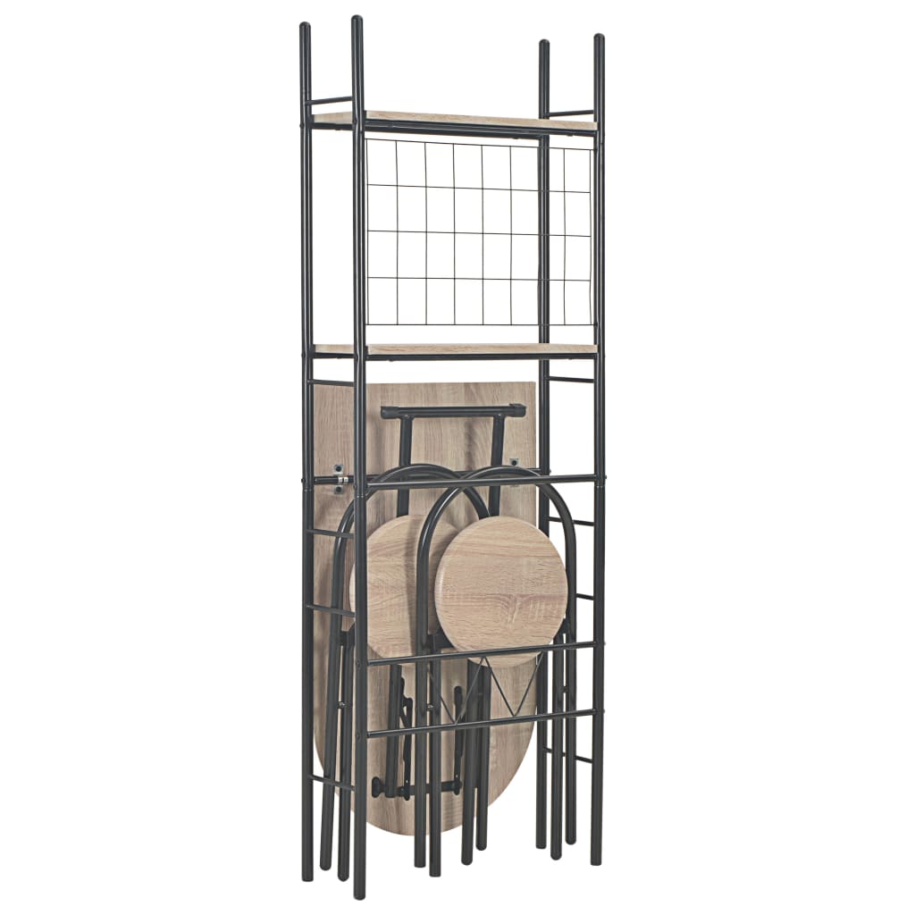 Kitchen furniture set, storage rack, 3 pieces, MDF and steel