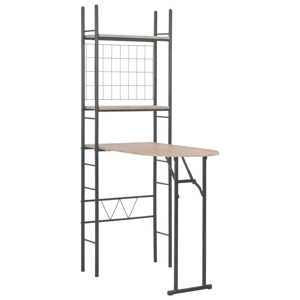 Kitchen furniture set, storage rack, 3 pieces, MDF and steel