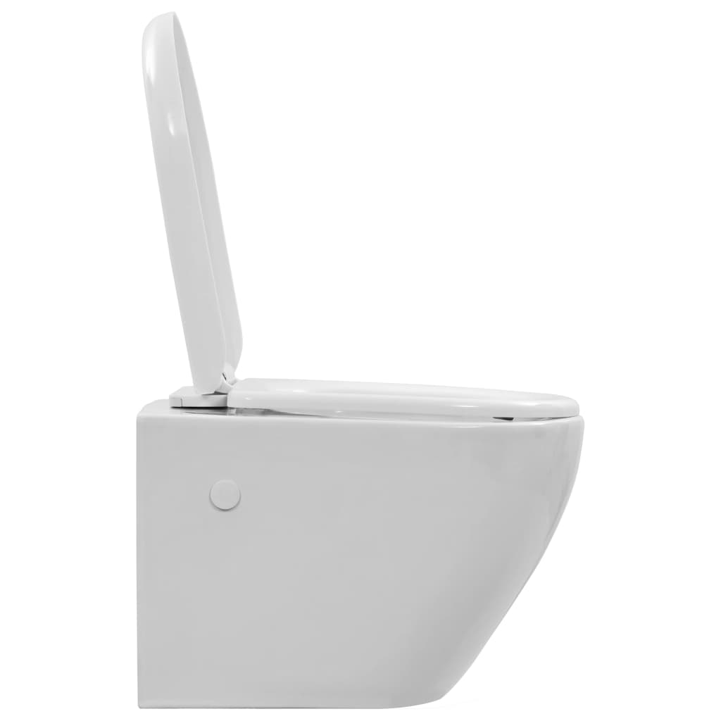 Wall-hung rimless toilet bowl, white, ceramic