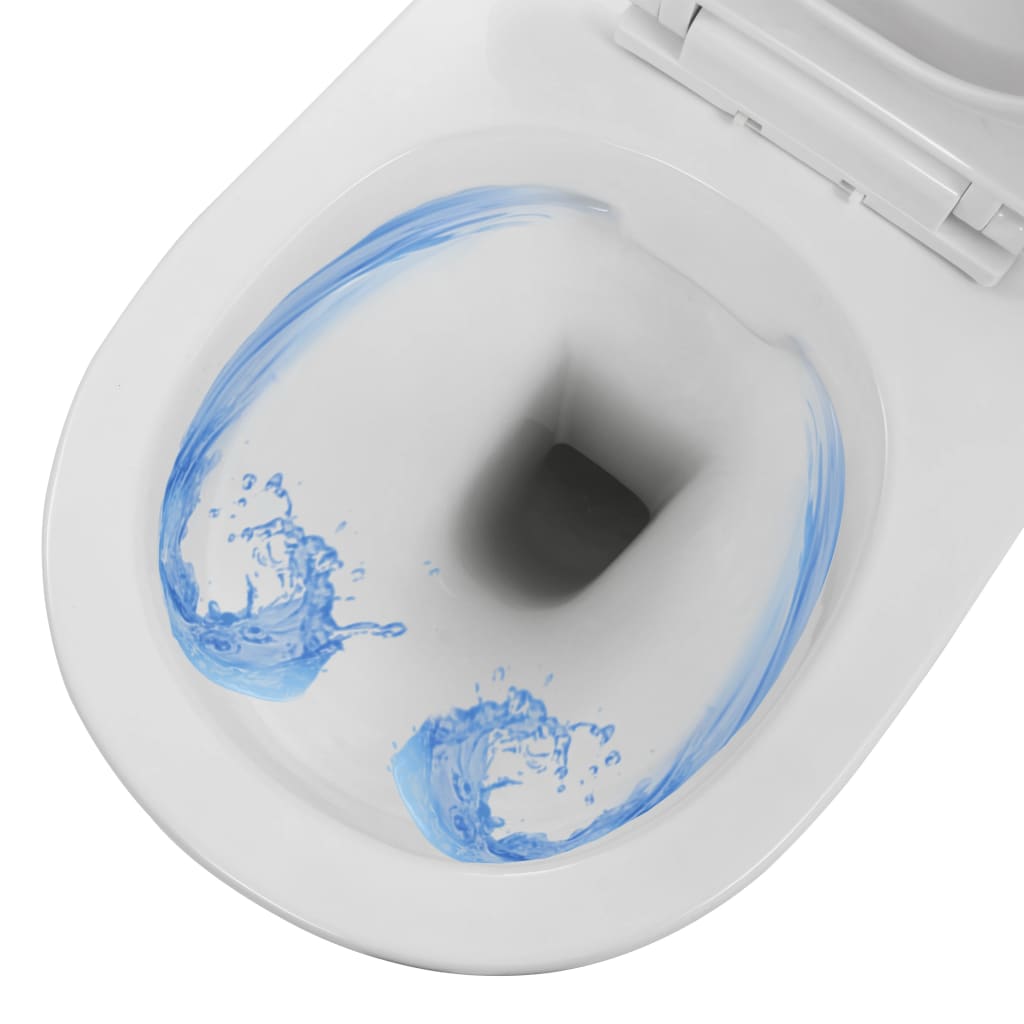 Wall-hung rimless toilet bowl, white, ceramic