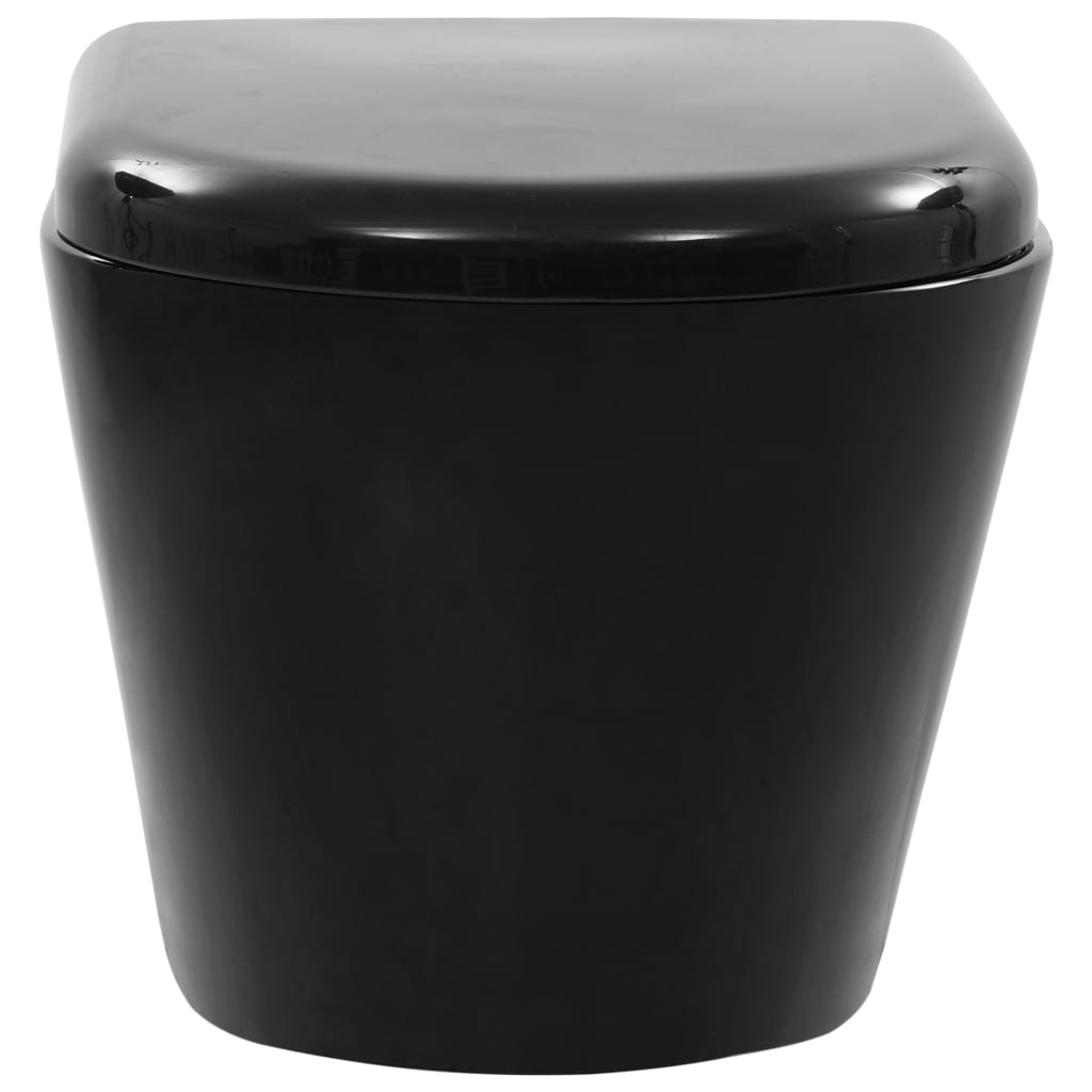 Wall-hung rimless toilet, black, ceramic