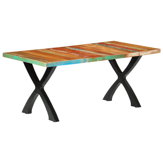 Kitchen table, 180 x 90 x 76 cm, solid recycled wood