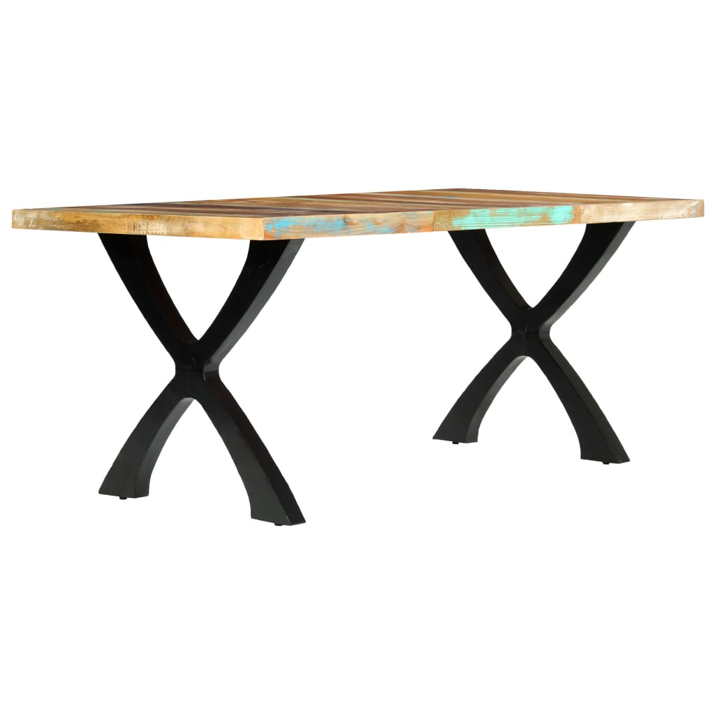 Kitchen table, 180 x 90 x 76 cm, solid recycled wood