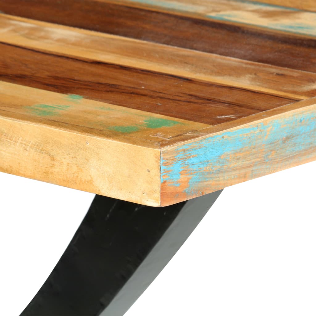 Kitchen table, 180 x 90 x 76 cm, solid recycled wood