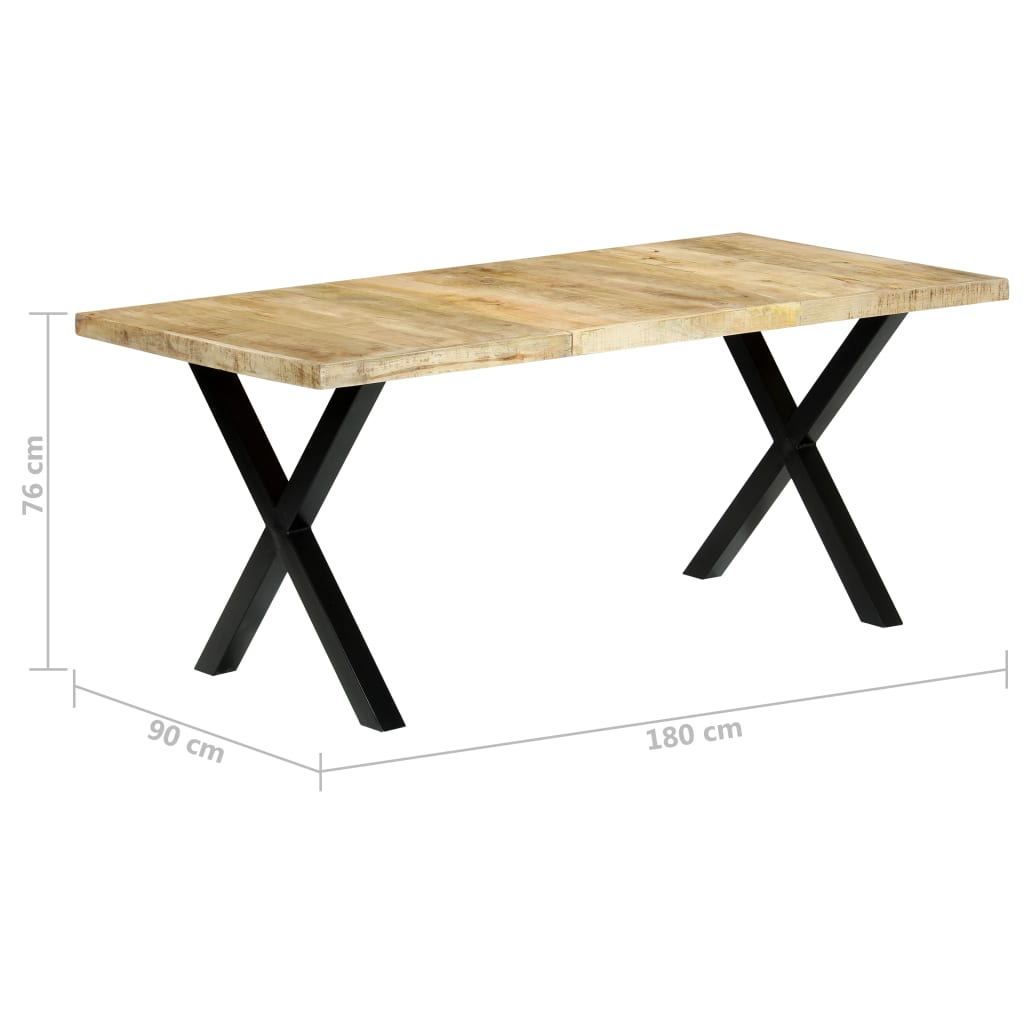 Kitchen table, 180 x 90 x 76 cm, solid mango wood