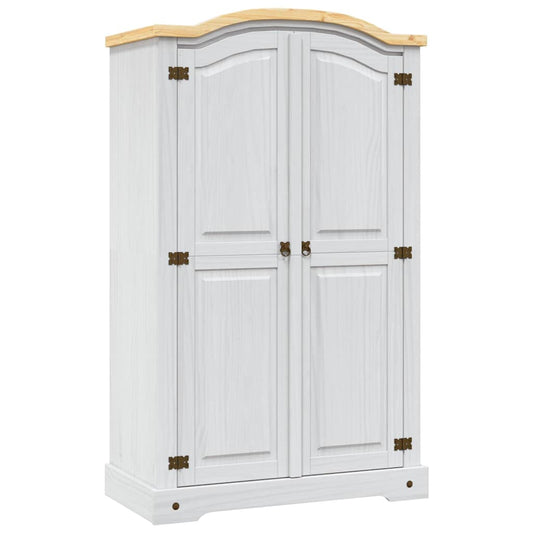 Wardrobe, white, Mexican pine wood, 2 doors, Corona range