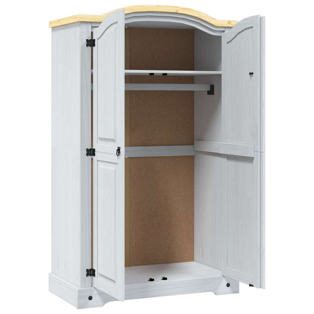 Wardrobe, white, Mexican pine wood, 2 doors, Corona range