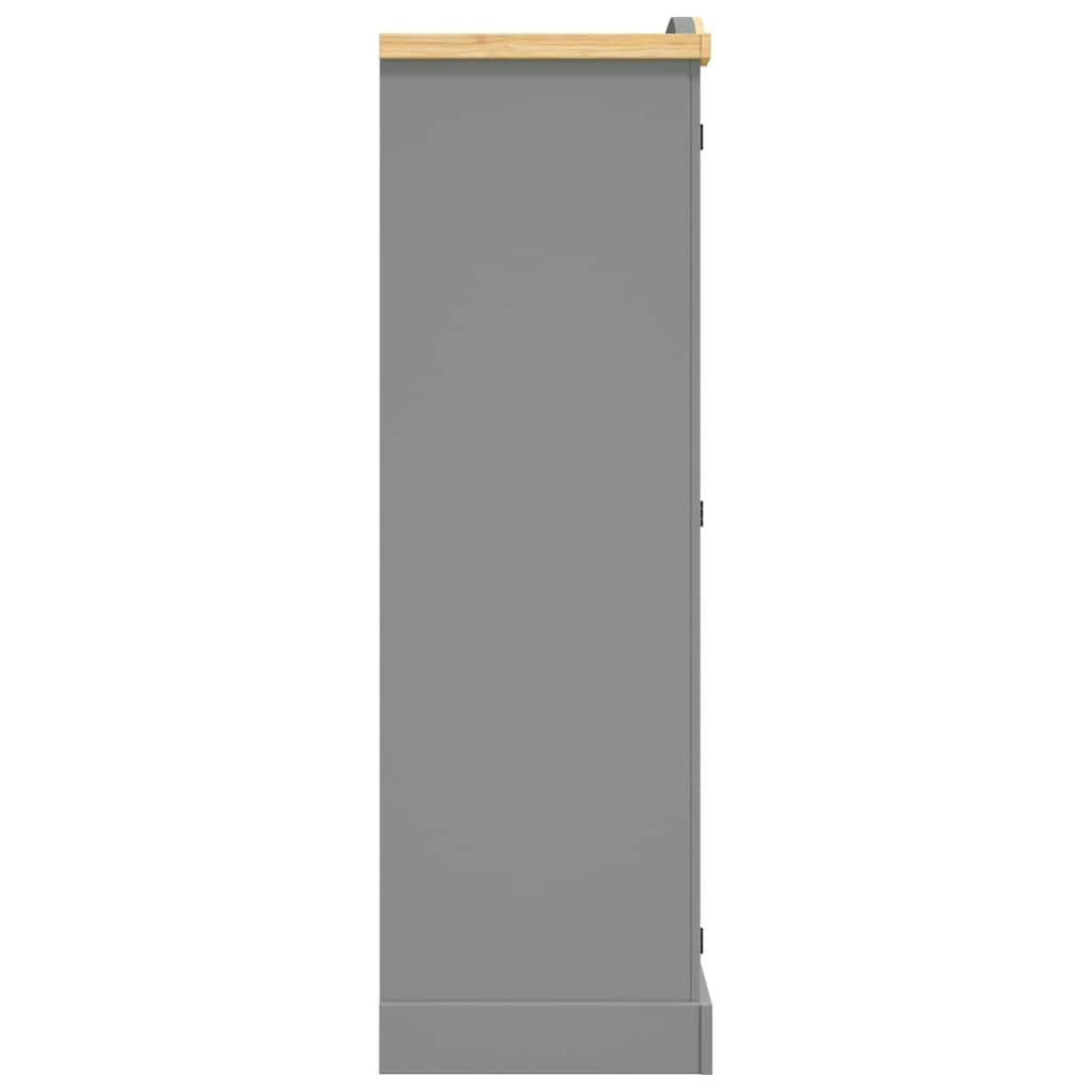 Wardrobe, gray, Mexican pine wood, 3 doors, Corona collection