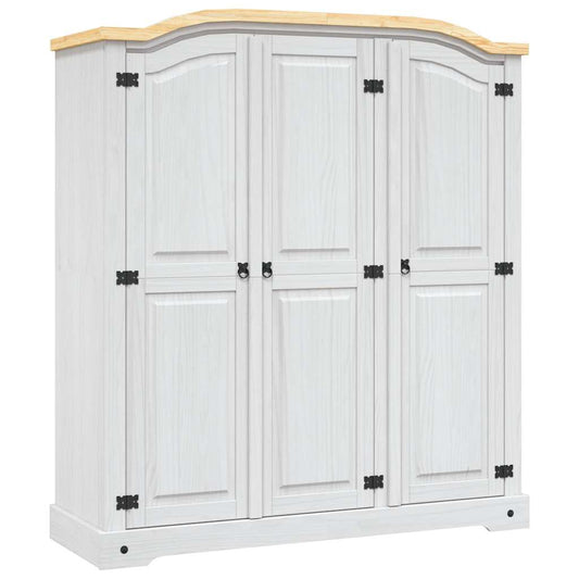 Wardrobe, white, Mexican pine wood, 3 doors, Corona collection