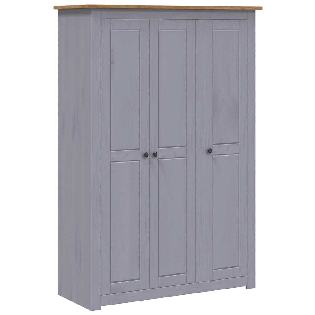 3-door wardrobe, gray, 118 x 50 x 171.5 cm, Panama pine