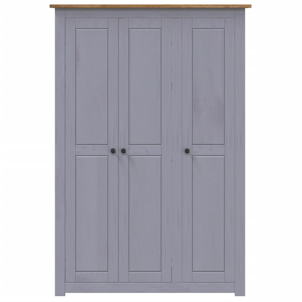 3-door wardrobe, gray, 118 x 50 x 171.5 cm, Panama pine