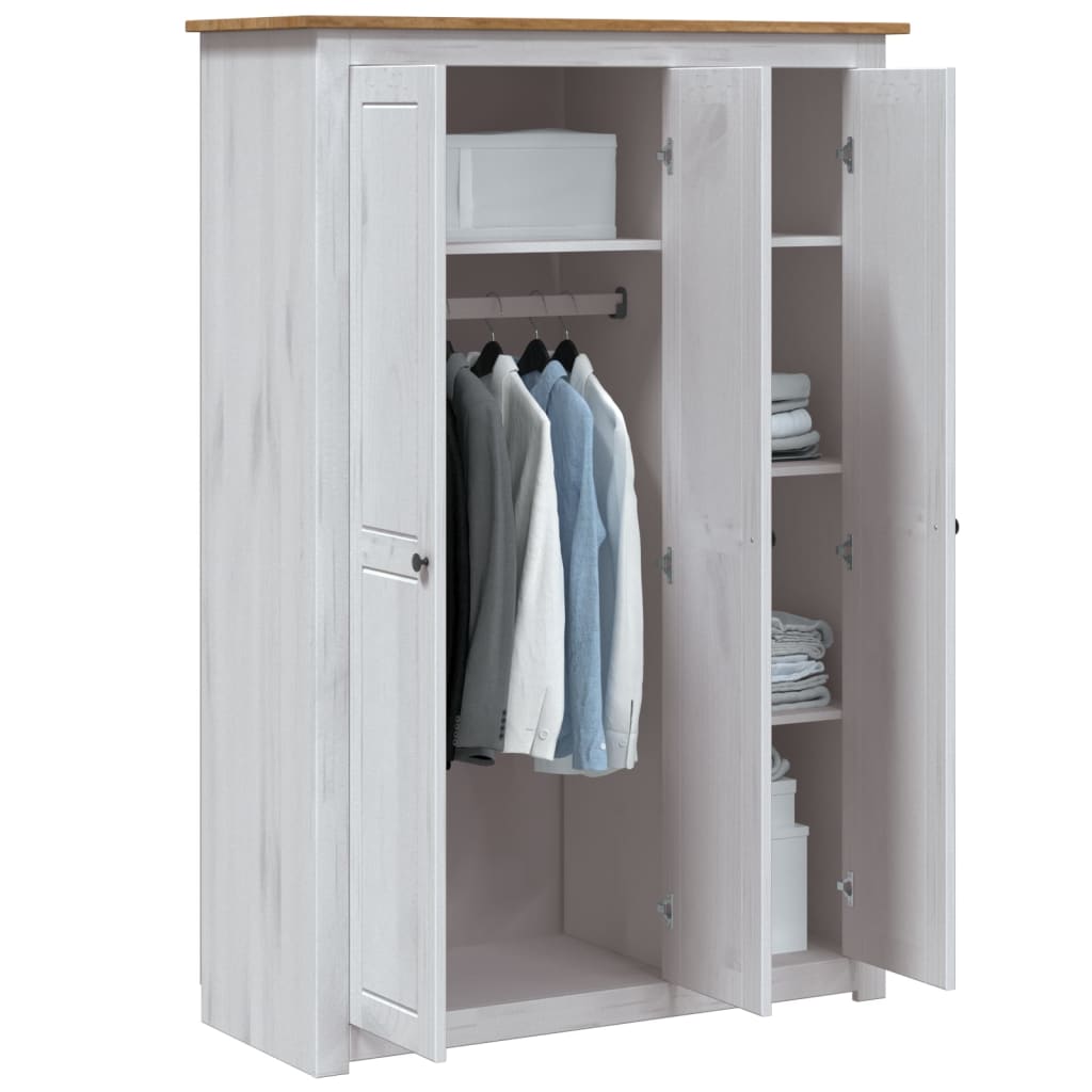 3-door wardrobe, white, 118 x 50 x 171.5 cm, Panama pine