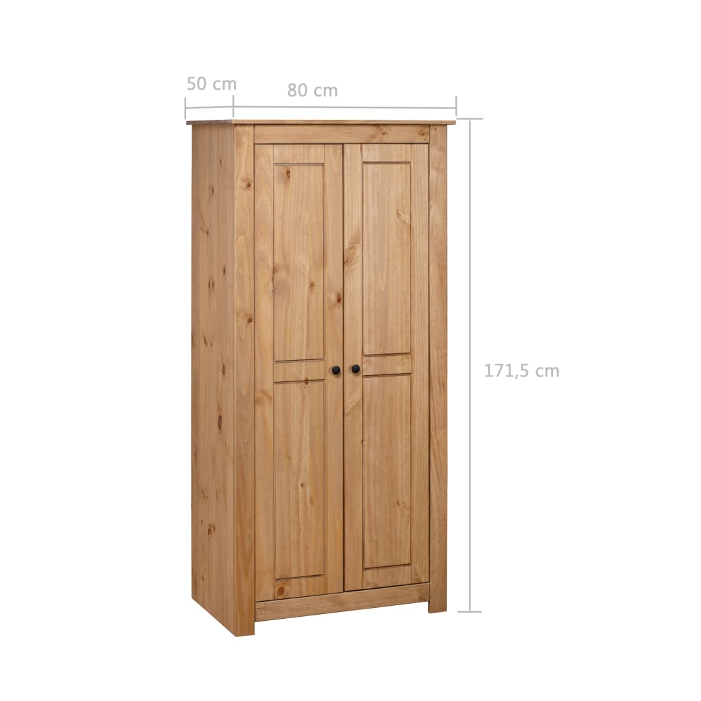 Wardrobe, 80 x 50 x 171.5 cm, solid pine wood, Panama range