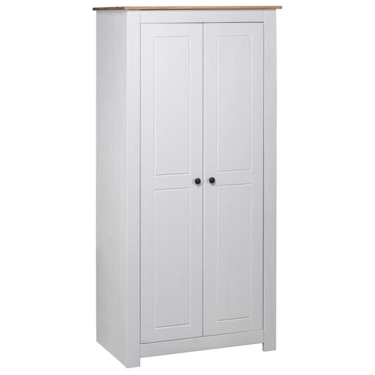 Wardrobe, white, 80 x 50 x 171.5 cm, solid pine wood, Panama range